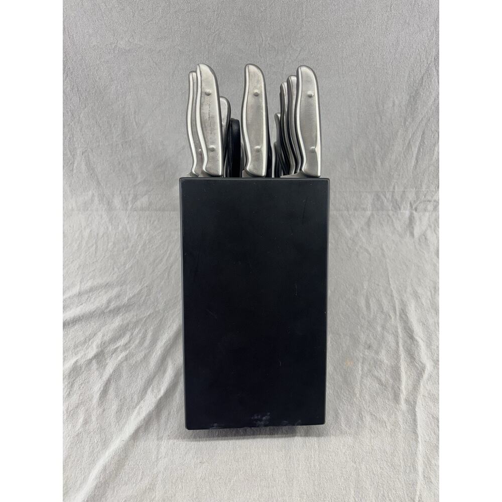 Knife Block With Knives, Poultry Shears, Fork, And Sharpener By Phillipe Richard - Picture 3 of 13